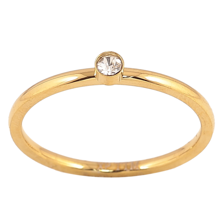 Каблучка Xuping TTM Stainless Steel колір 14К "Кристал" ø 3мм фото №1 Каблучка Xuping TTM Stainless Steel колір 14К "Кристал" ø 3мм фото №1