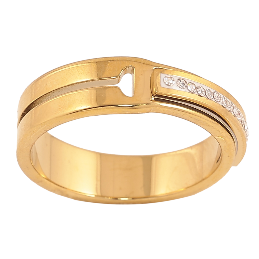 Кольцо Xuping TTM Stainless Steel цвет 14К "Узор с кристаллами" фото №1 Кольцо Xuping TTM Stainless Steel цвет 14К "Узор с кристаллами" фото №1