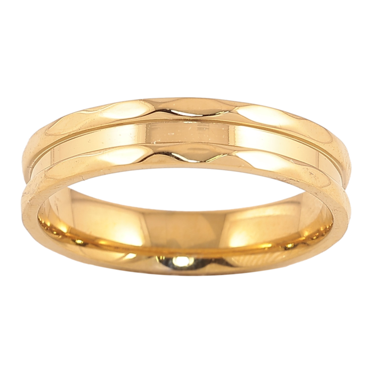 Кольцо Xuping TTM Stainless Steel цвет 14К "Декоративный узор" шир. 4мм фото №4