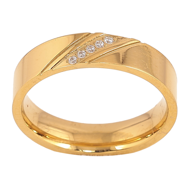 Кольцо Xuping TTM Stainless Steel цвет 14К "Узор с кристаллами" шир. 5мм фото №9 Кольцо Xuping TTM Stainless Steel цвет 14К "Узор с кристаллами" шир. 5мм фото №9