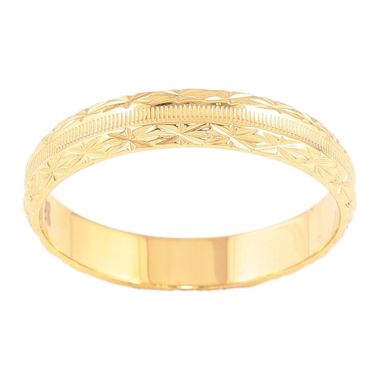 Кольцо Xuping TTM Stainless Steel цвет 14К "Декоративный узор" шир. 4мм фото №15