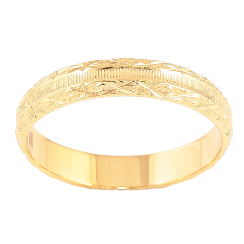 Кольцо Xuping TTM Stainless Steel цвет 14К "Декоративный узор" шир. 4мм фото №1