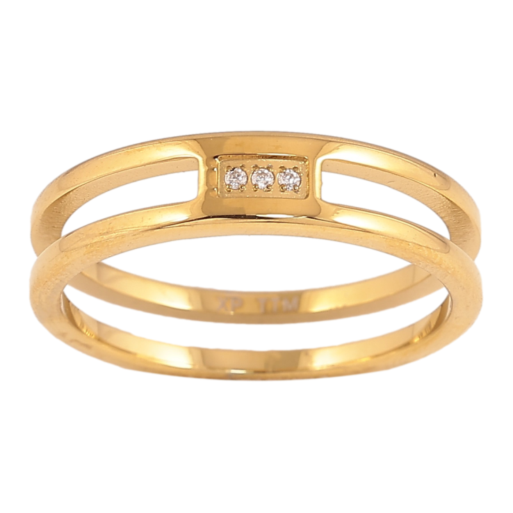 Кольцо Xuping TTM Stainless Steel цвет 14К "Узор с кристаллами" шир. 5мм фото №9 Кольцо Xuping TTM Stainless Steel цвет 14К "Узор с кристаллами" шир. 5мм фото №9