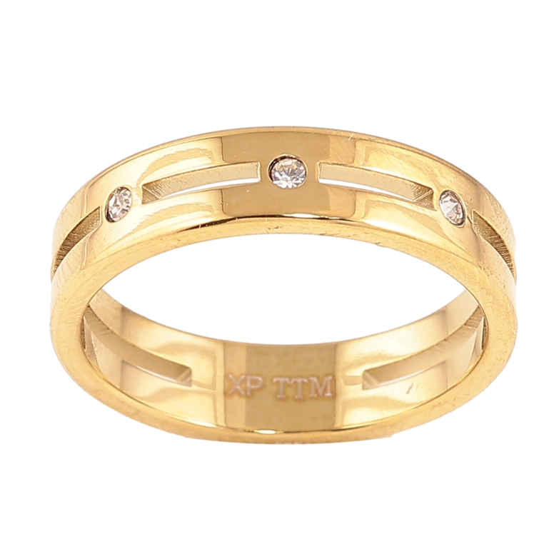 Каблучка Xuping TTM Stainless Steel колір 14К "Візерунок з кристалами" шир. 5мм фото №9 Каблучка Xuping TTM Stainless Steel колір 14К "Візерунок з кристалами" шир. 5мм фото №9