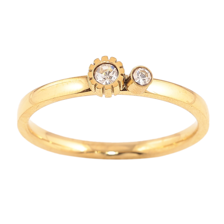 Кольцо Xuping TTM Stainless Steel цвет 14К "Узор с кристаллами" фото №3 Кольцо Xuping TTM Stainless Steel цвет 14К "Узор с кристаллами" фото №3