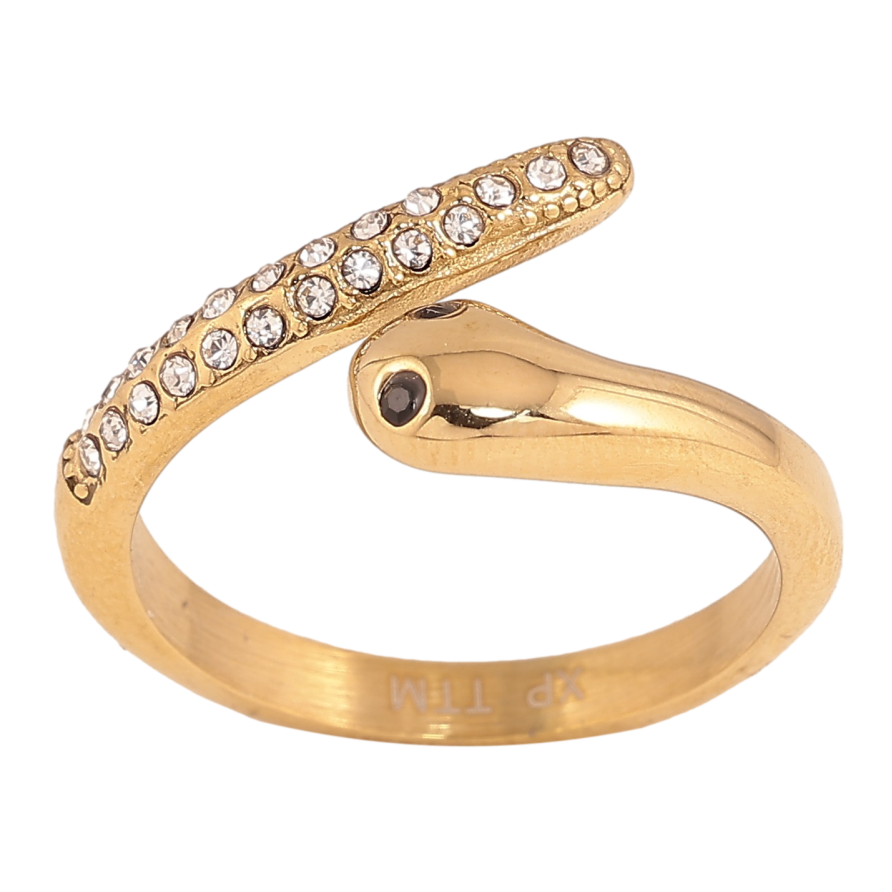 Кольцо Xuping TTM Stainless Steel цвет 14К "Змея" фото №1