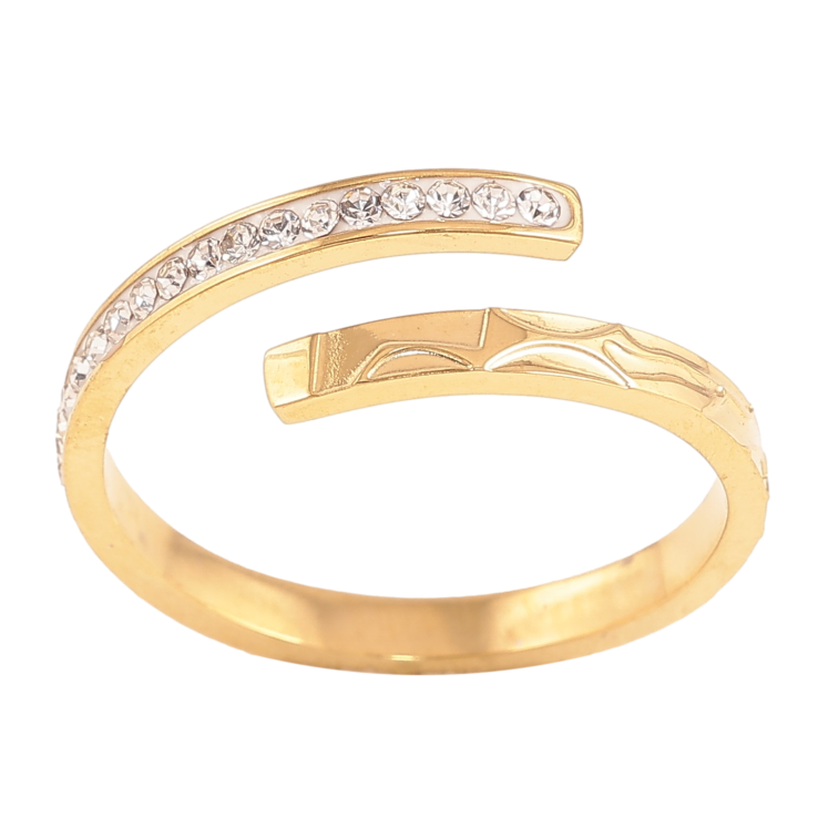 Кольцо Xuping TTM Stainless Steel цвет 14К "Дорожка кристаллов" фото №22