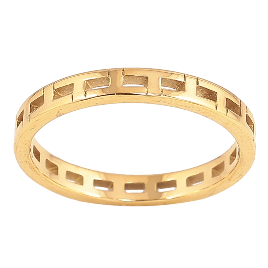 Кольцо Xuping TTM Stainless Steel цвет 14К "Декоративный узор" шир. 3мм фото №1 Кольцо Xuping TTM Stainless Steel цвет 14К "Декоративный узор" шир. 3мм фото №1