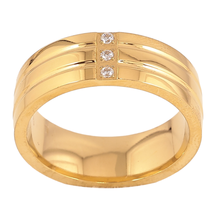 Кольцо Xuping TTM Stainless Steel цвет 14К "Узор с кристаллами" шир. 7мм фото №7 Кольцо Xuping TTM Stainless Steel цвет 14К "Узор с кристаллами" шир. 7мм фото №7