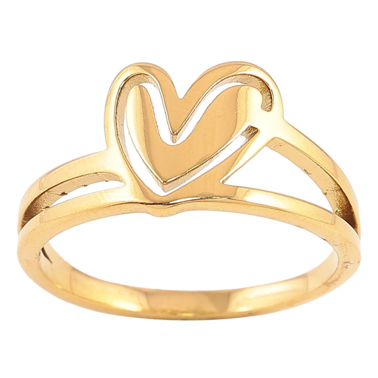 Кольцо Xuping TTM Stainless Steel цвет 14К "Сердечко" фото №24