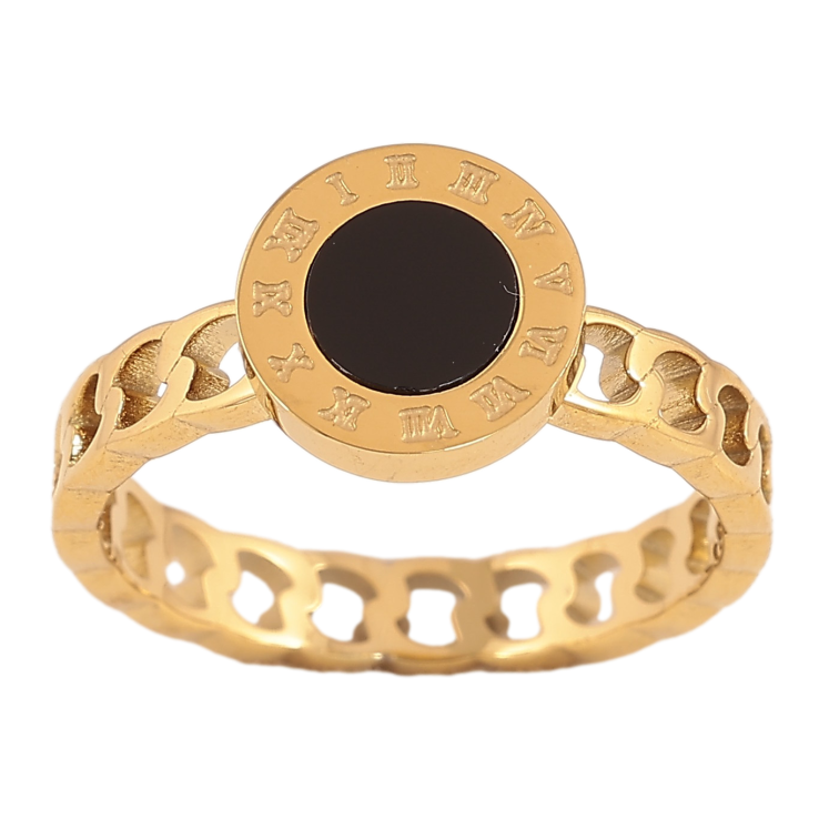 Кольцо Xuping TTM Stainless Steel цвет 14К "Циферблат с черной вставкой" фото №16 Кольцо Xuping TTM Stainless Steel цвет 14К "Циферблат с черной вставкой" фото №16