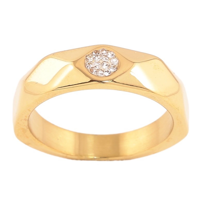 Каблучка Xuping TTM Stainless Steel колір 14К "Візерунок з кристалами" фото №1 Каблучка Xuping TTM Stainless Steel колір 14К "Візерунок з кристалами" фото №1