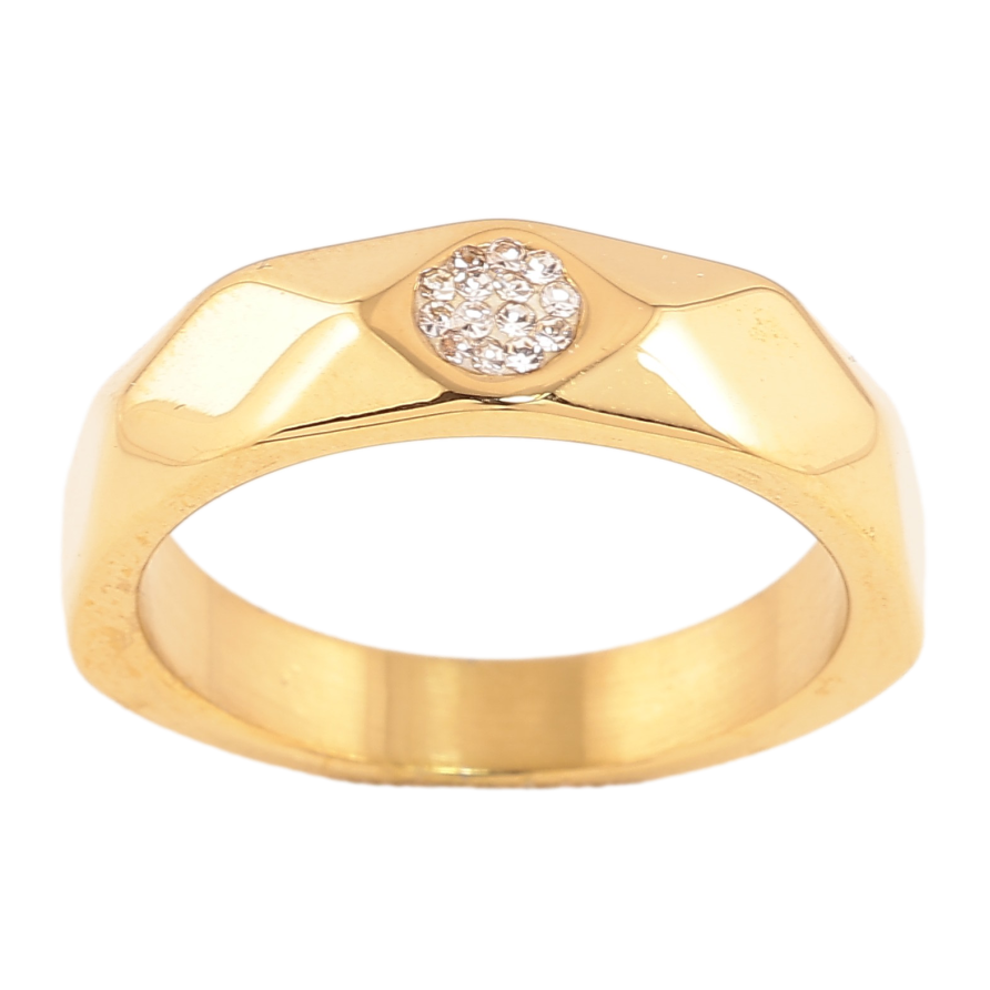 Кольцо Xuping TTM Stainless Steel цвет 14К "Узор с кристаллами" фото №1 Кольцо Xuping TTM Stainless Steel цвет 14К "Узор с кристаллами" фото №1