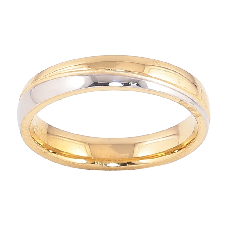 Кольцо Xuping TTM Stainless Steel цвет 14К+Родий "Декоративный узор" шир. 4мм фото №18