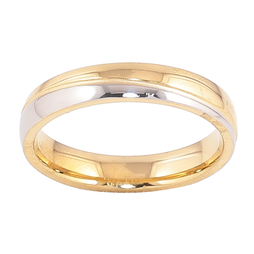 Кольцо Xuping TTM Stainless Steel цвет 14К+Родий "Декоративный узор" шир. 4мм фото №1 Кольцо Xuping TTM Stainless Steel цвет 14К+Родий "Декоративный узор" шир. 4мм фото №1