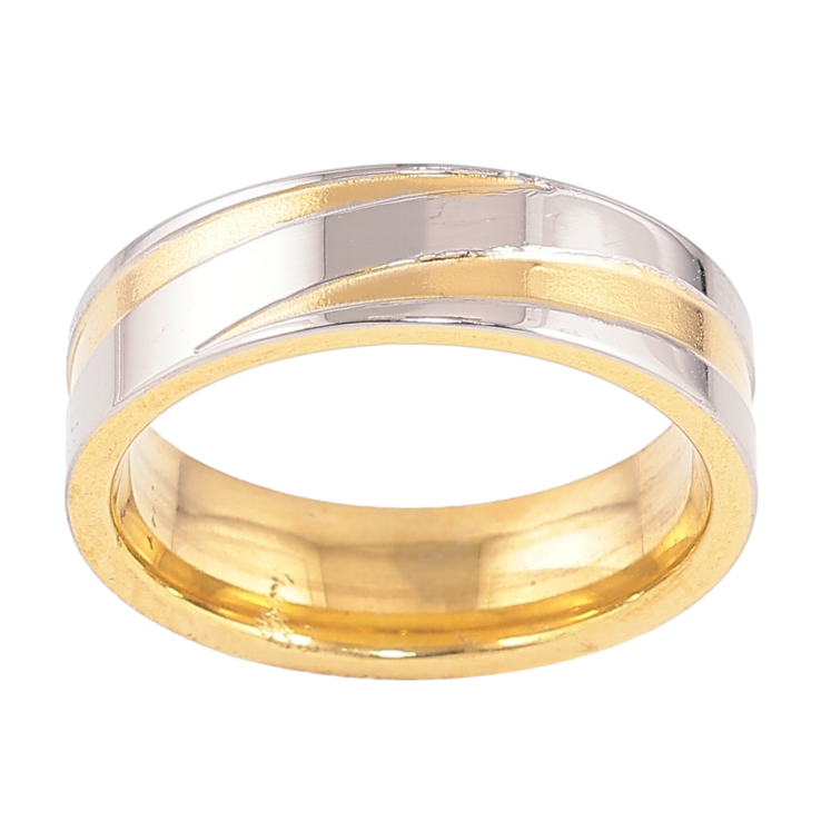 Кольцо Xuping TTM Stainless Steel цвет 14К+Родий "Декоративный узор" шир. 6мм фото №11