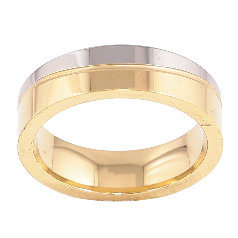 Кольцо Xuping TTM Stainless Steel цвет 14К+Родий "Декоративный узор" шир. 6мм фото №3 Кольцо Xuping TTM Stainless Steel цвет 14К+Родий "Декоративный узор" шир. 6мм фото №3