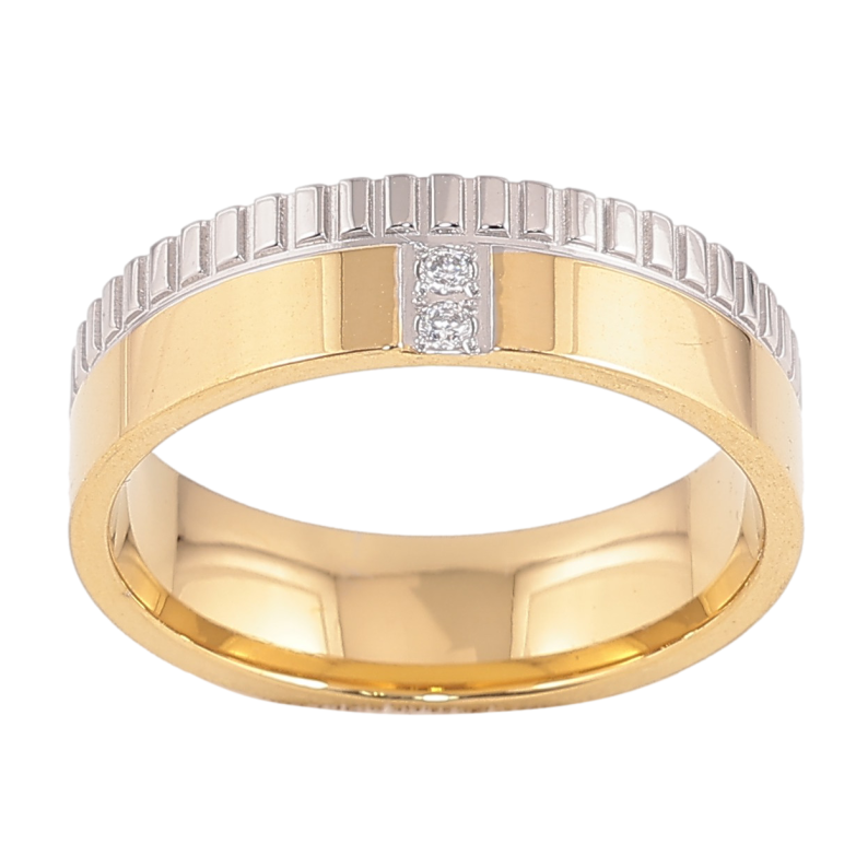 Кольцо Xuping TTM Stainless Steel цвет 14К+Родий "Узор с кристаллами" шир. 6мм фото №1 Кольцо Xuping TTM Stainless Steel цвет 14К+Родий "Узор с кристаллами" шир. 6мм фото №1