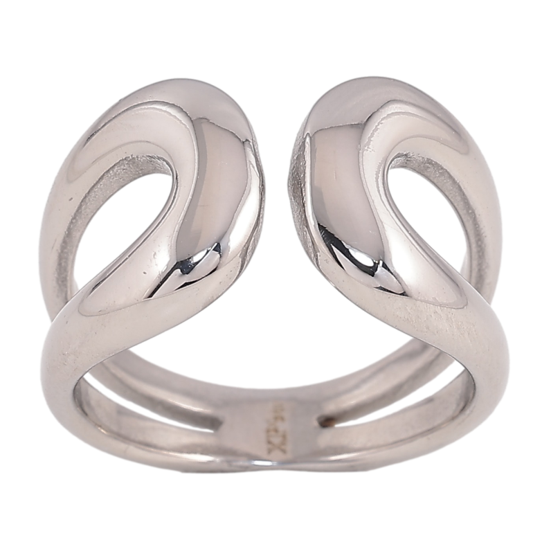 Кольцо Xuping TTM Stainless Steel цвет Родий "Декоративный узор" фото №2