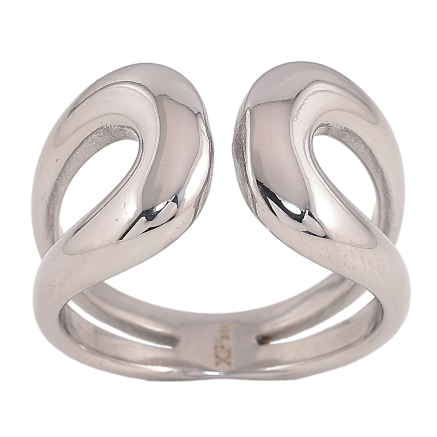 Кольцо Xuping TTM Stainless Steel цвет Родий "Декоративный узор" фото №1