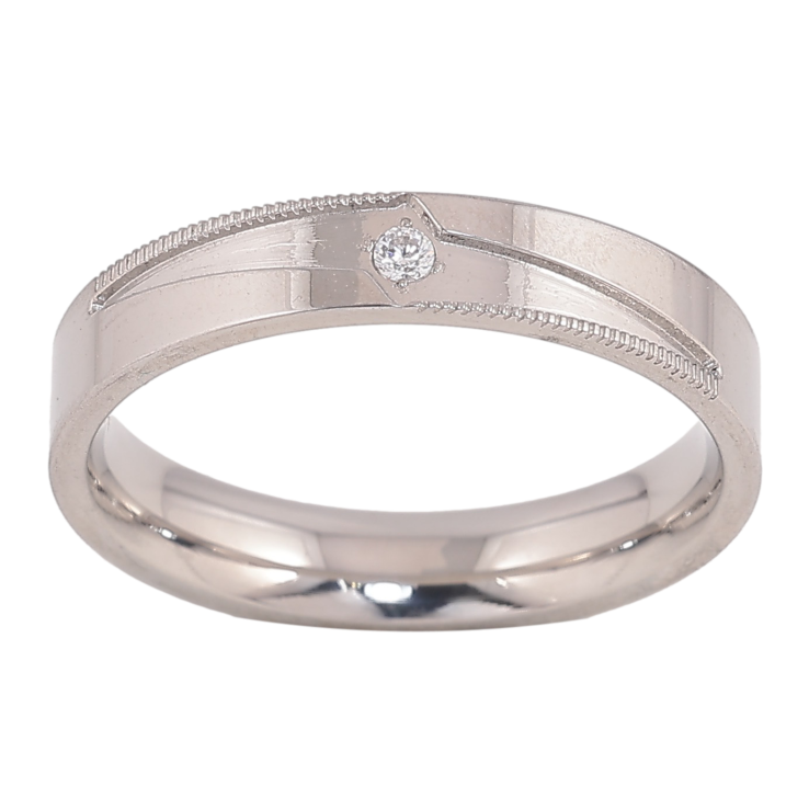 Кольцо Xuping TTM Stainless Steel цвет Родий "Вставка кристалл" шир. 4мм фото №19