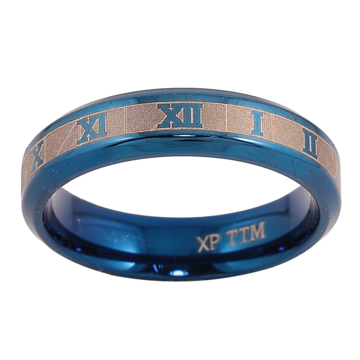 Кольцо Xuping TTM Stainless Steel цвет blue "Узор циферблат" шир. 5мм фото №5 Кольцо Xuping TTM Stainless Steel цвет blue "Узор циферблат" шир. 5мм фото №5