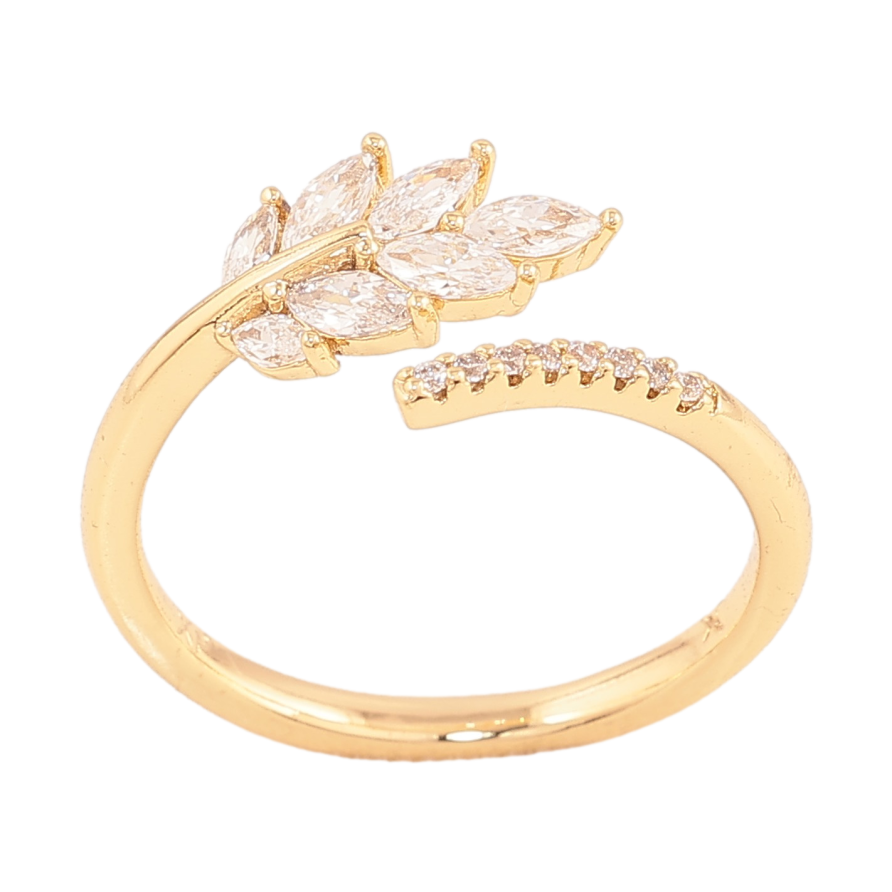 Каблучка Xuping колір Позолота 14K "Кристальна гілочка" фото №1 Каблучка Xuping колір Позолота 14K "Кристальна гілочка" фото №1