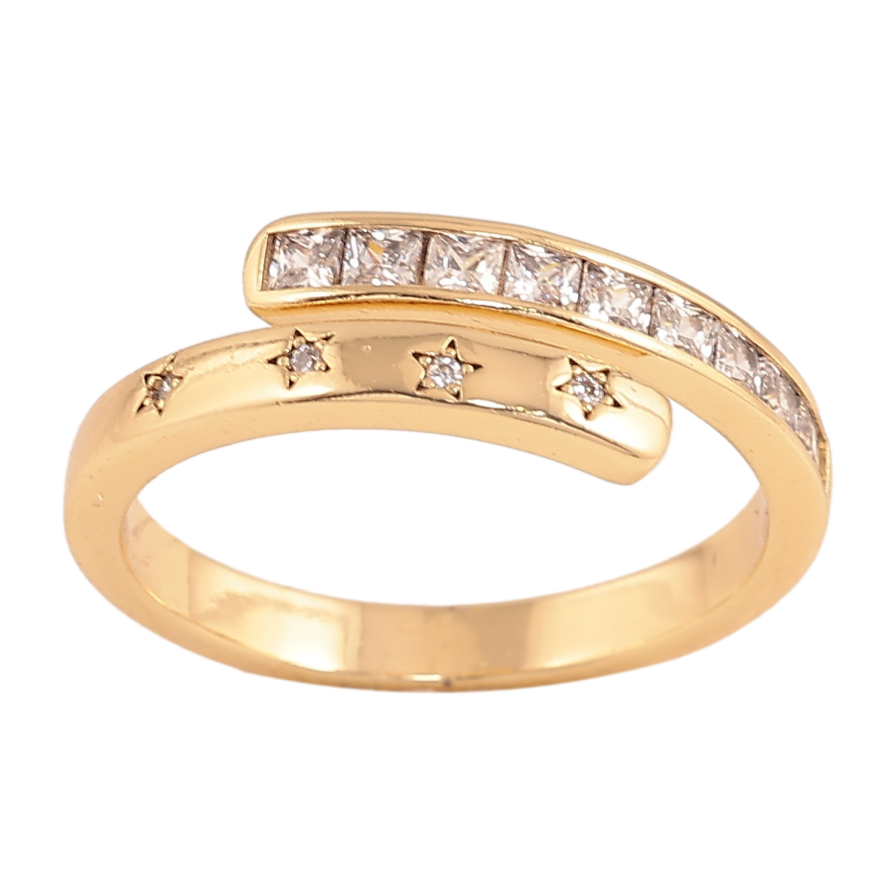 Каблучка Xuping колір Позолота 14K "Візерунок з кристалами" фото №1 Каблучка Xuping колір Позолота 14K "Візерунок з кристалами" фото №1