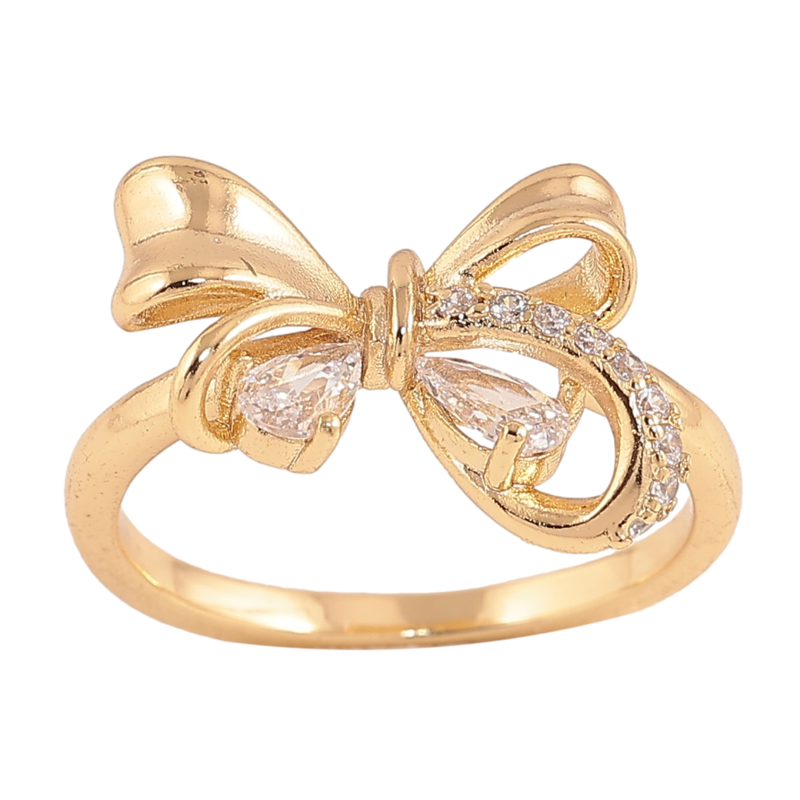 Каблучка Xuping колір Позолота 14K "Бант" фото №1 Каблучка Xuping колір Позолота 14K "Бант" фото №1
