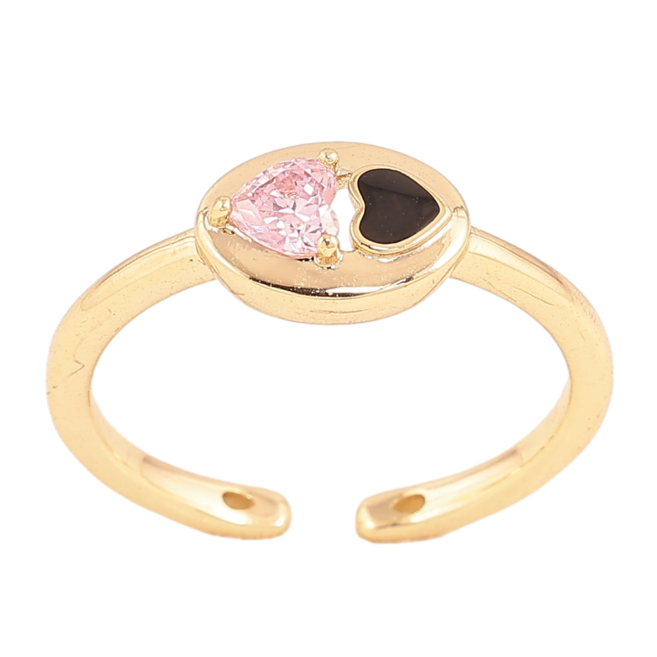 Каблучка Xuping колір Позолота 14K "Рожеве та чорне серця" фото №25 Каблучка Xuping колір Позолота 14K "Рожеве та чорне серця" фото №25