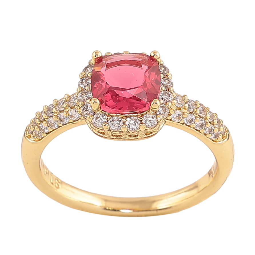 Кольцо Xuping цвет Позолота 14K "Инкрустация с малиновым кристаллом" фото №1 Кольцо Xuping цвет Позолота 14K "Инкрустация с малиновым кристаллом" фото №1