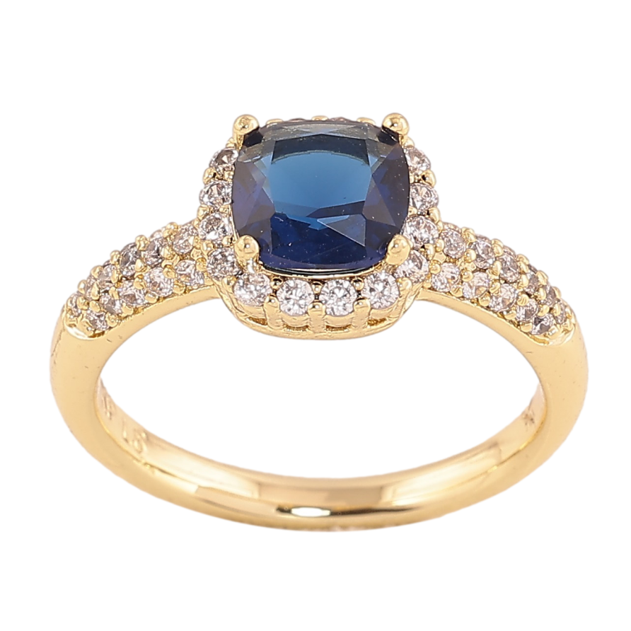 Кольцо Xuping цвет Позолота 14K "Инкрустация с синим кристаллом" фото №1 Кольцо Xuping цвет Позолота 14K "Инкрустация с синим кристаллом" фото №1