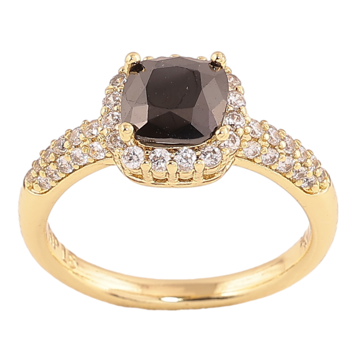 Кольцо Xuping цвет Позолота 14K "Инкрустация с черным кристаллом" фото №9