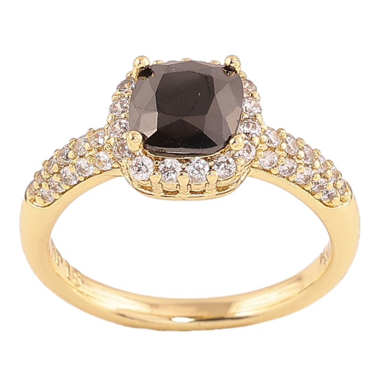 Кольцо Xuping цвет Позолота 14K "Инкрустация с черным кристаллом" фото №1 Кольцо Xuping цвет Позолота 14K "Инкрустация с черным кристаллом" фото №1