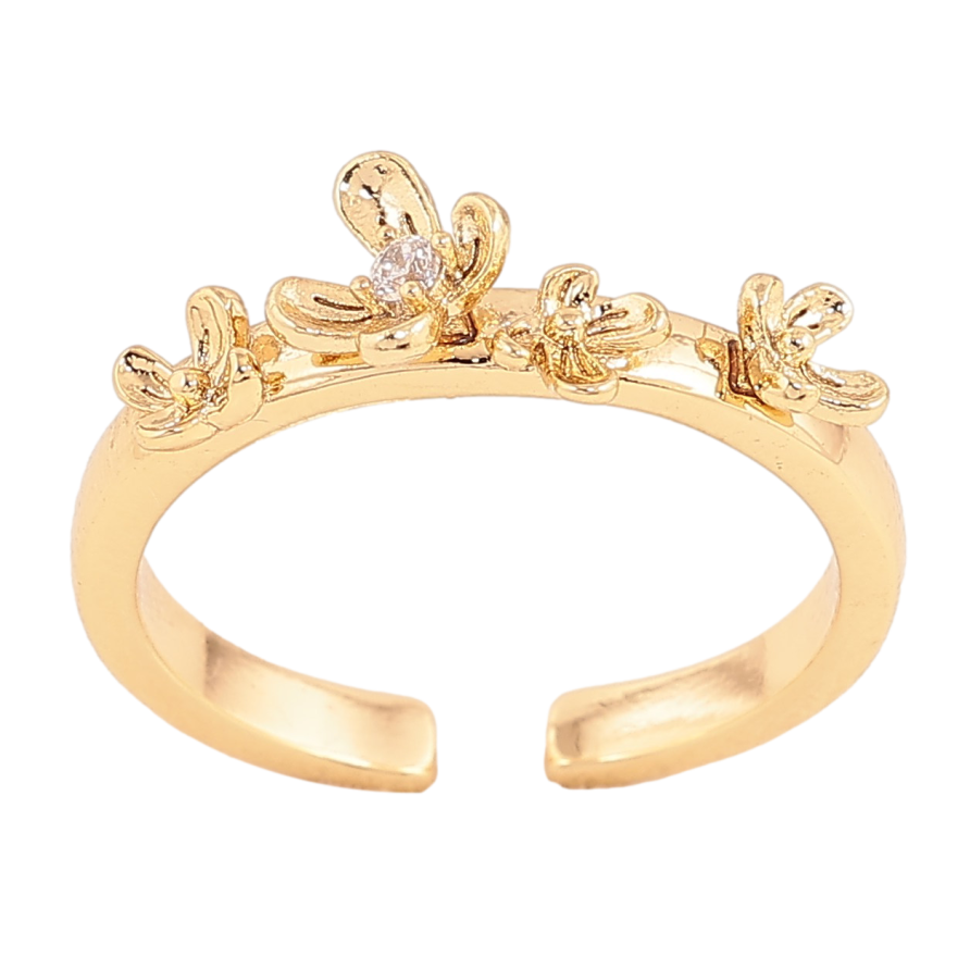 Кольцо Xuping цвет Позолота 14K "Цветочки" фото №1 Кольцо Xuping цвет Позолота 14K "Цветочки" фото №1
