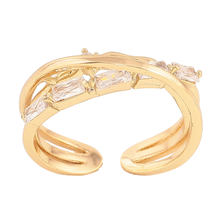 Кольцо Xuping цвет Позолота 14K "Узор с кристаллами" фото №3 Кольцо Xuping цвет Позолота 14K "Узор с кристаллами" фото №3