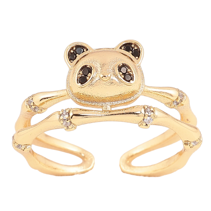 Каблучка Xuping колір Позолота 14K "Панда" фото №3 Каблучка Xuping колір Позолота 14K "Панда" фото №3