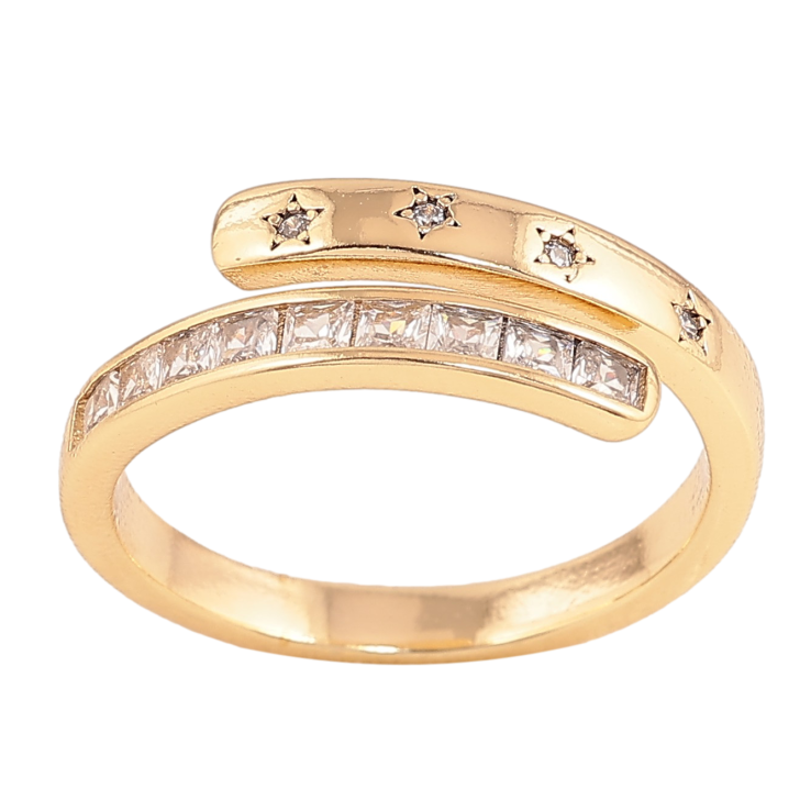 Каблучка Xuping колір Позолота 14K "Візерунок з кристалами" фото №9 Каблучка Xuping колір Позолота 14K "Візерунок з кристалами" фото №9