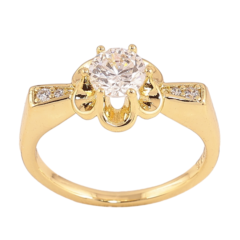 Каблучка Xuping колір Позолота 14K "Квіточка з кристалами" фото №2