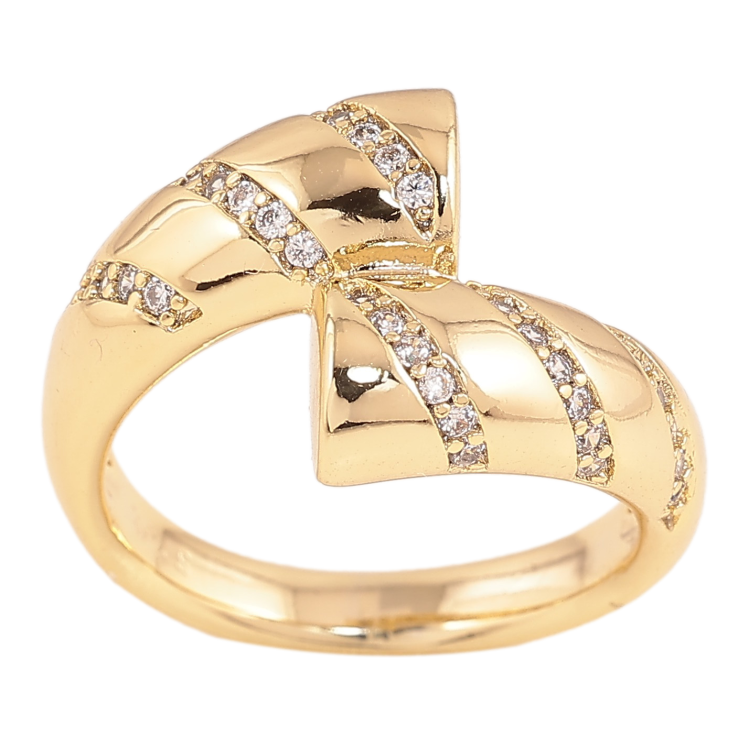 Каблучка Xuping колір Позолота 14K "Візерунок з кристалами" фото №2