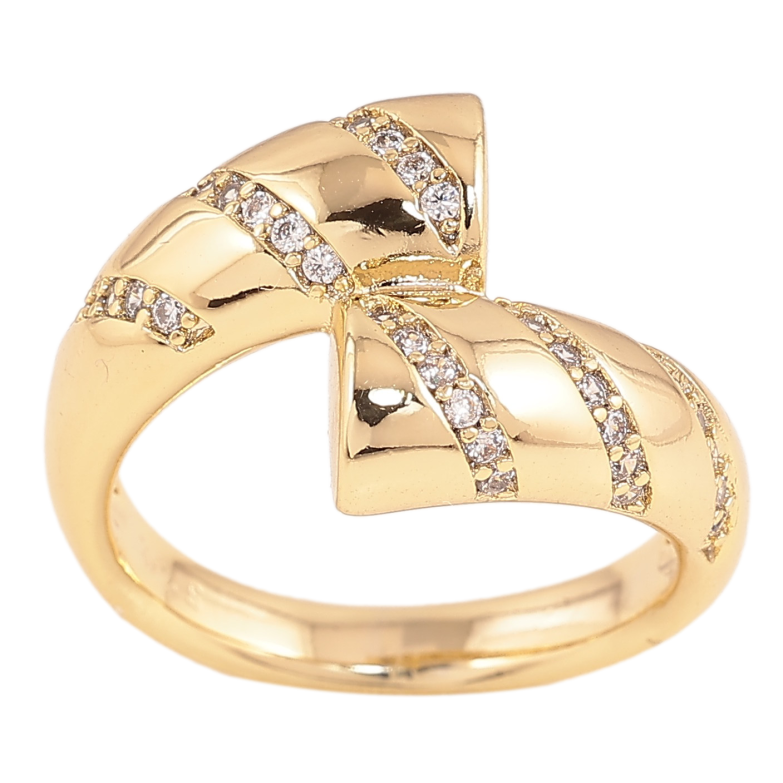 Кольцо Xuping цвет Позолота 14K "Узор с кристаллами" фото №5