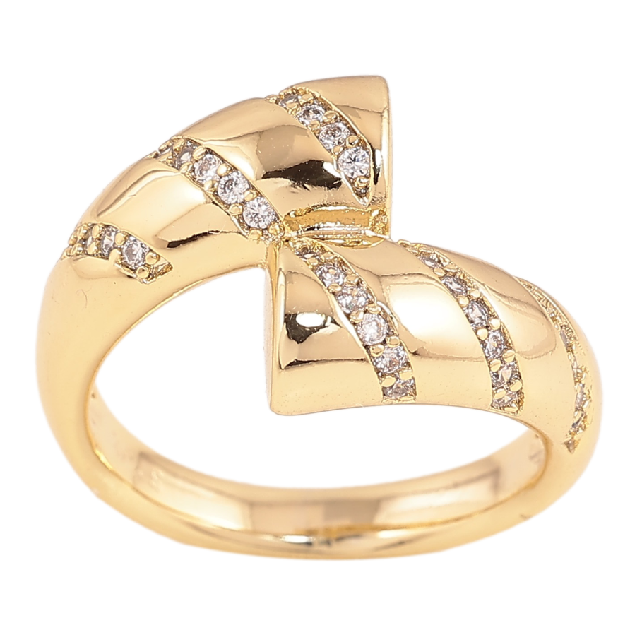 Каблучка Xuping колір Позолота 14K "Візерунок з кристалами" фото №1