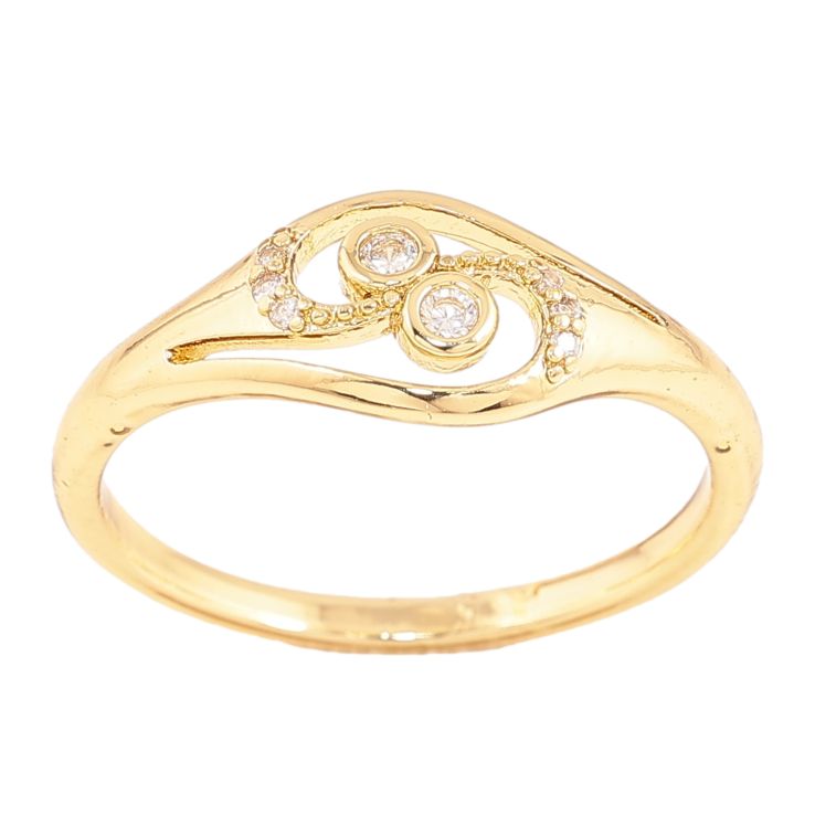 Каблучка Xuping колір Позолота 14K "Візерунок з кристалами" фото №10 Каблучка Xuping колір Позолота 14K "Візерунок з кристалами" фото №10