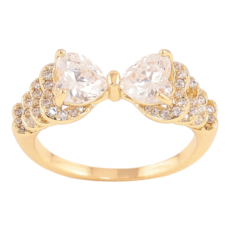 Каблучка Xuping колір Позолота 14K "Кристальний бант" фото №1