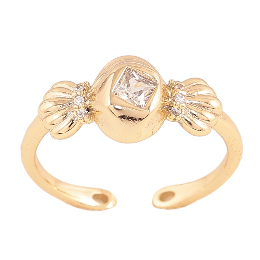 Кольцо Xuping цвет Позолота 14K "Узор с кристаллами" фото №1 Кольцо Xuping цвет Позолота 14K "Узор с кристаллами" фото №1