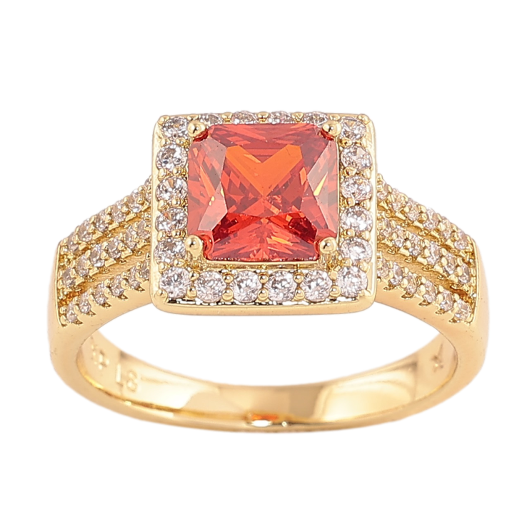 Кольцо Xuping цвет Позолота 14K "Красный кристалл в обрамлении" фото №15