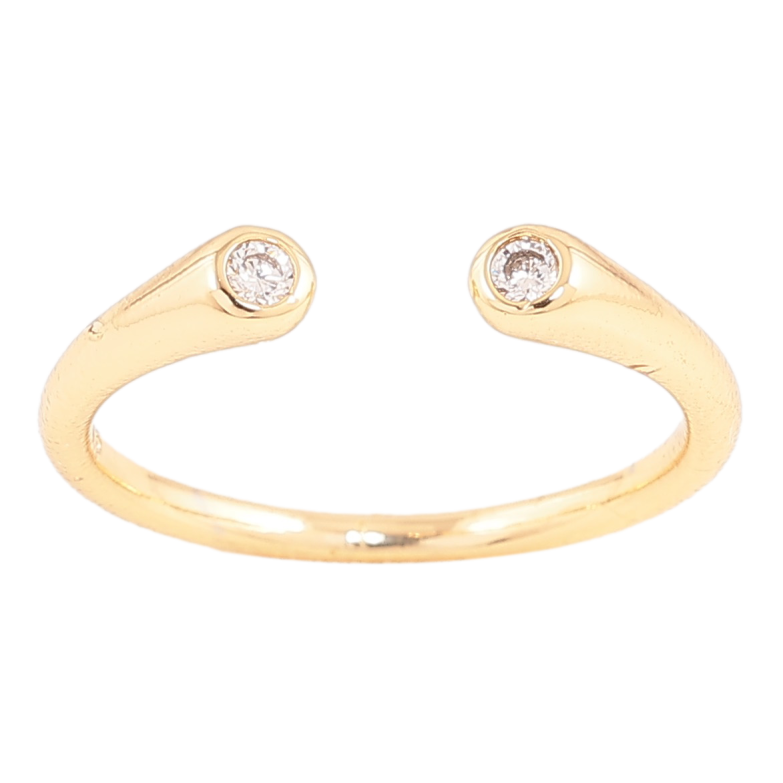 Каблучка Xuping колір Позолота 14K "Два кристали" фото №1