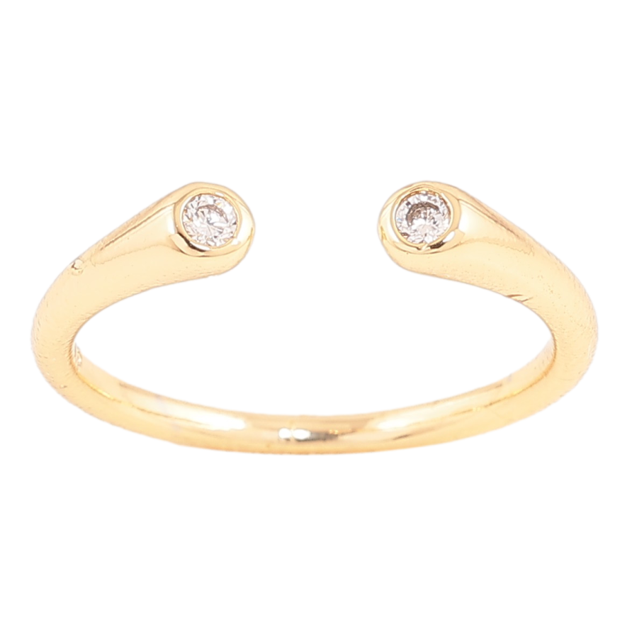 Каблучка Xuping колір Позолота 14K "Два кристали" фото №1