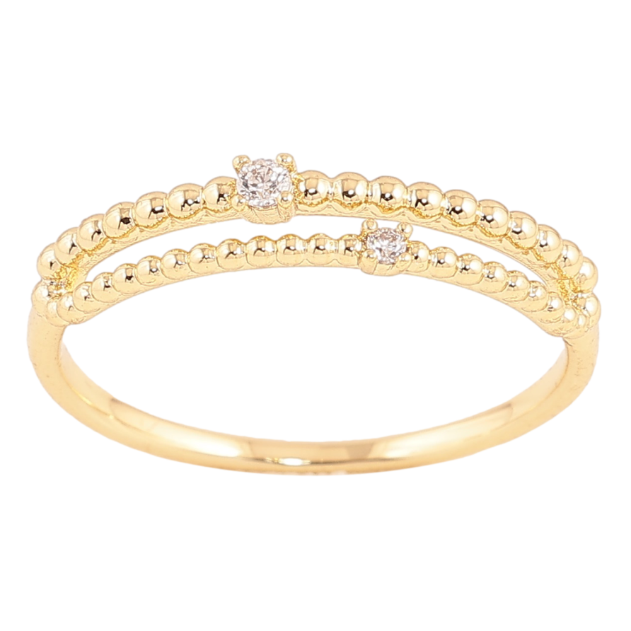 Каблучка Xuping колір Позолота 14K "Візерунок з кристалами" фото №1