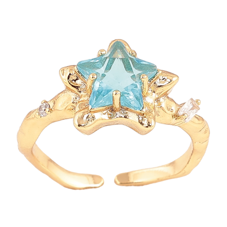 Кольцо Xuping цвет Позолота 14K "Звезда с голубым кристаллом" фото №19 Кольцо Xuping цвет Позолота 14K "Звезда с голубым кристаллом" фото №19